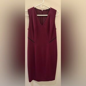 T Tahari Burgundy Midi Dress